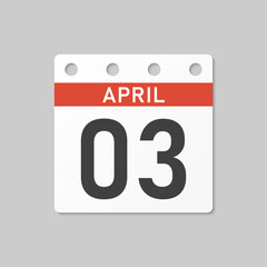Icon page calendar day - 3 April