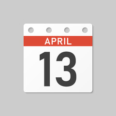 Icon page calendar day - 13 April