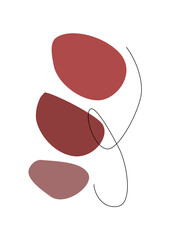 red abstract minimalist illustration  wall decoration  and cover design. Modern trendy vector art.