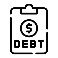 debt report line icon