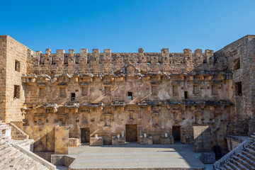 Fototapeta premium Aspendos ancient theater is located in Antalya province of Turkey.