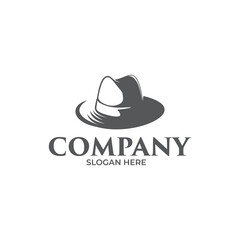 Black hat logo. Fashion logo design template