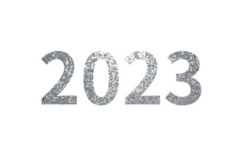 Happy New Year 2023,Silver glitter Sparkle，TRANSPARENTPNG