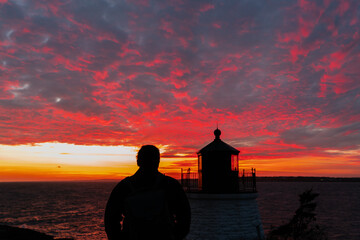 Sunset with a little lighthouse