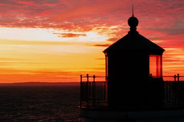 Sunset with a little lighthouse