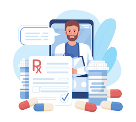 Online appointment with doctor flat concept vector illustration. Internet medicine service. Editable 2D cartoon character on white for web design. Creative idea for website, mobile, presentation