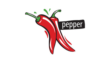 Drawn pepper isolated on a white background