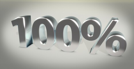 100%, Prozent, Zufriedenheit, Hundert, Gewinn, Kapital, Business, Schrift, 3d, gold, silber