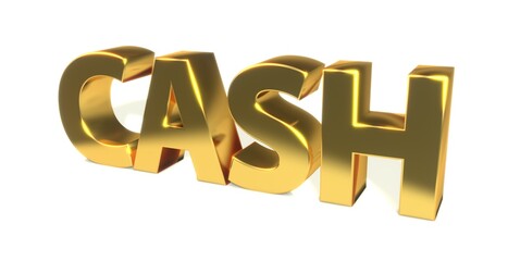 Cash, Kapital, Business, Schrift, 3d, gold