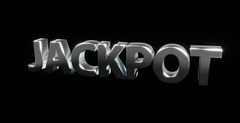 Jackpot, Gewinn, Verlosung, Lotterie, Hauptgewinn, Schrift, 3d, silber