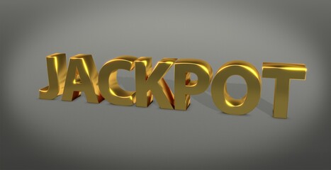 Jackpot, Gewinn, Verlosung, Lotterie, Hauptgewinn, Schrift, 3d, gold