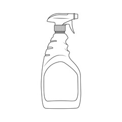 Spray Bottle Outline Icon Illustration on Isolated White Background