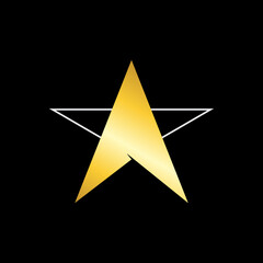 Fototapeta premium shiny golden star, vector logo icon