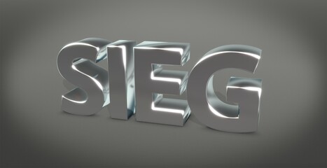 Sieg, Zeichen, Schrift, 3d, gold, silber