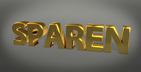 Sparen, Konto, Zeichen, Schrift, 3d, gold, silber