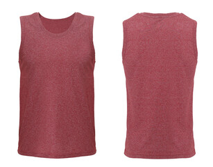 Sleeveless Tank Top, Red, Front and Back