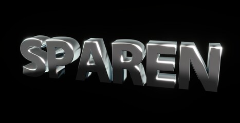 Sparen, Konto, Zeichen, Schrift, 3d, gold, silber