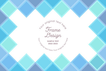 モザイクフレーム背景04ひんやりクール幾何学模様