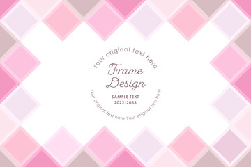 モザイクフレーム背景01バレンタイン用　幾何学模様　