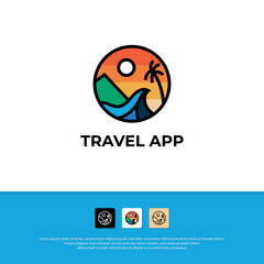 Modern Travel Agency logo design with point map  and letter S silhouette vector illustration template