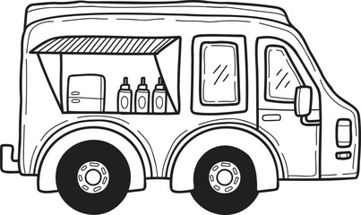 Hand Drawn Food Truck illustration