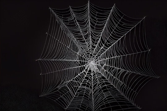 spider web in the morning texture. generative ai