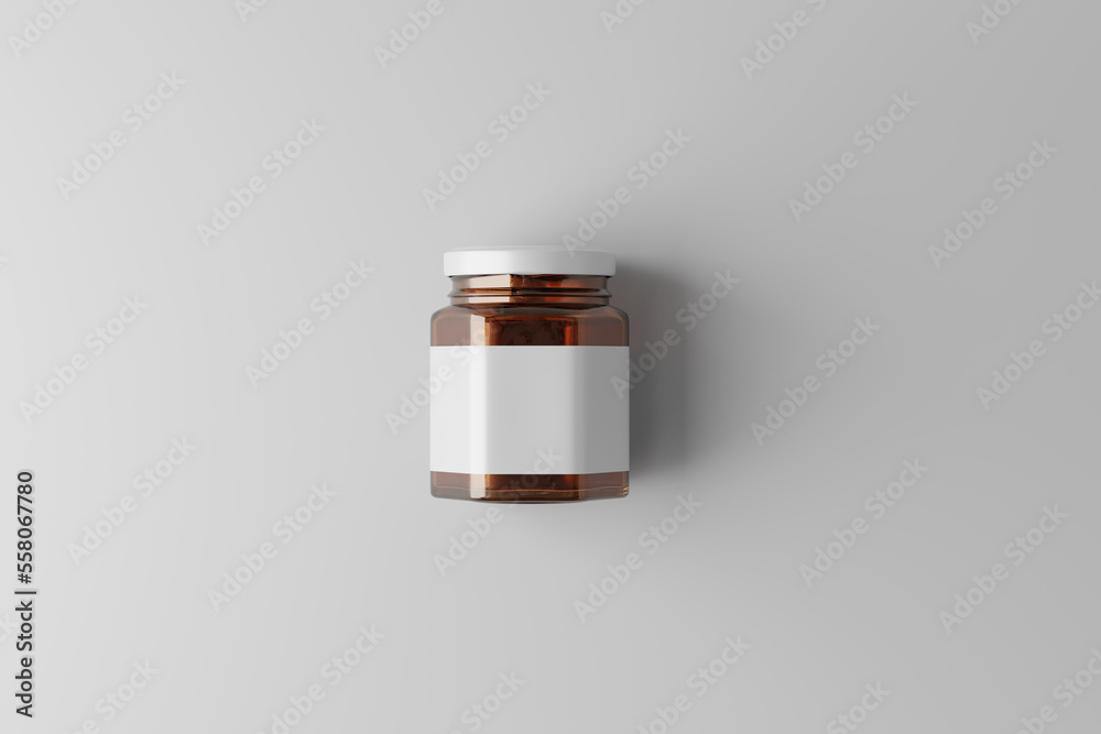 Poster amber glass honey jar