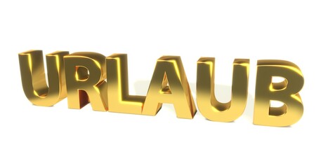 Urlaub, Zeichen, Schrift, 3d, gold, weiß