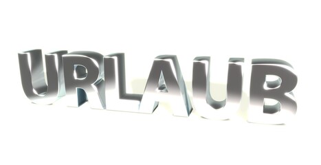 Urlaub, Zeichen, Schrift, 3d, weiß, silber