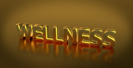 Wellness, Zeichen, Schrift, 3d, gold, silber