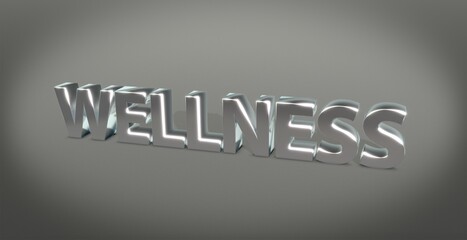 Wellness, Zeichen, Schrift, 3d, gold, silber