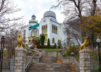 Palace of the Emir of Bukhara in neo-Moorish style with lions on the main staircase. Medical park....