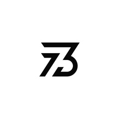 73 numbers negative space. Company logo design.