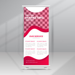 Digital Marketing Agency Roll Up X-stand, Background for Exhibition Presentation