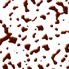 Liquid chocolate splattered melted isolated on white background