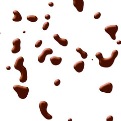 Liquid chocolate splattered melted isolated on white background