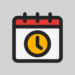 Timetable icon in filled line style, use for website mobile app presentation