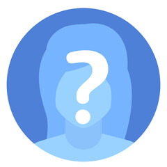 unknown person, hidden identity icon with girl