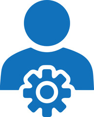 Management icon, business management icon blue vector