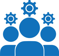 Management icon, business management icon blue vector