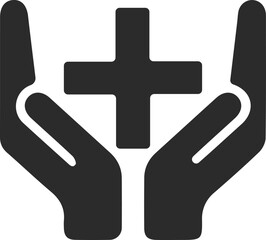 Obraz premium Medical icon, health care icon black vector