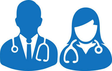 Medical icon, doctor icon blue vector