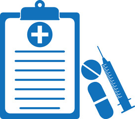 Medical icon, medicine icon blue vector
