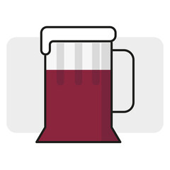 cartoon glass with beer. Vector illustration.