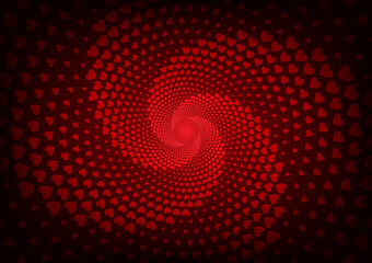 Fototapeta premium Abstract red heart circle votex center love background