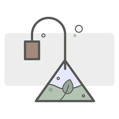 cartoon tea bag. Vector illustration.