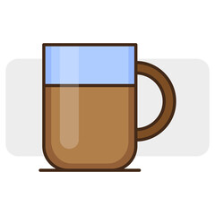 Cartoon tea cup. Vector illustration. Stock image.