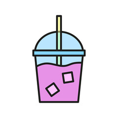 Blueberry cocktail ice. Vector illustration.