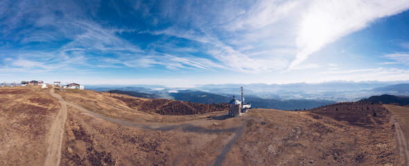 English Tower Observatory at the peak of Gerlitzen mountain in Carinthia, Austria
