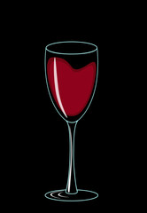 glass of red wine glass of red wine on black background